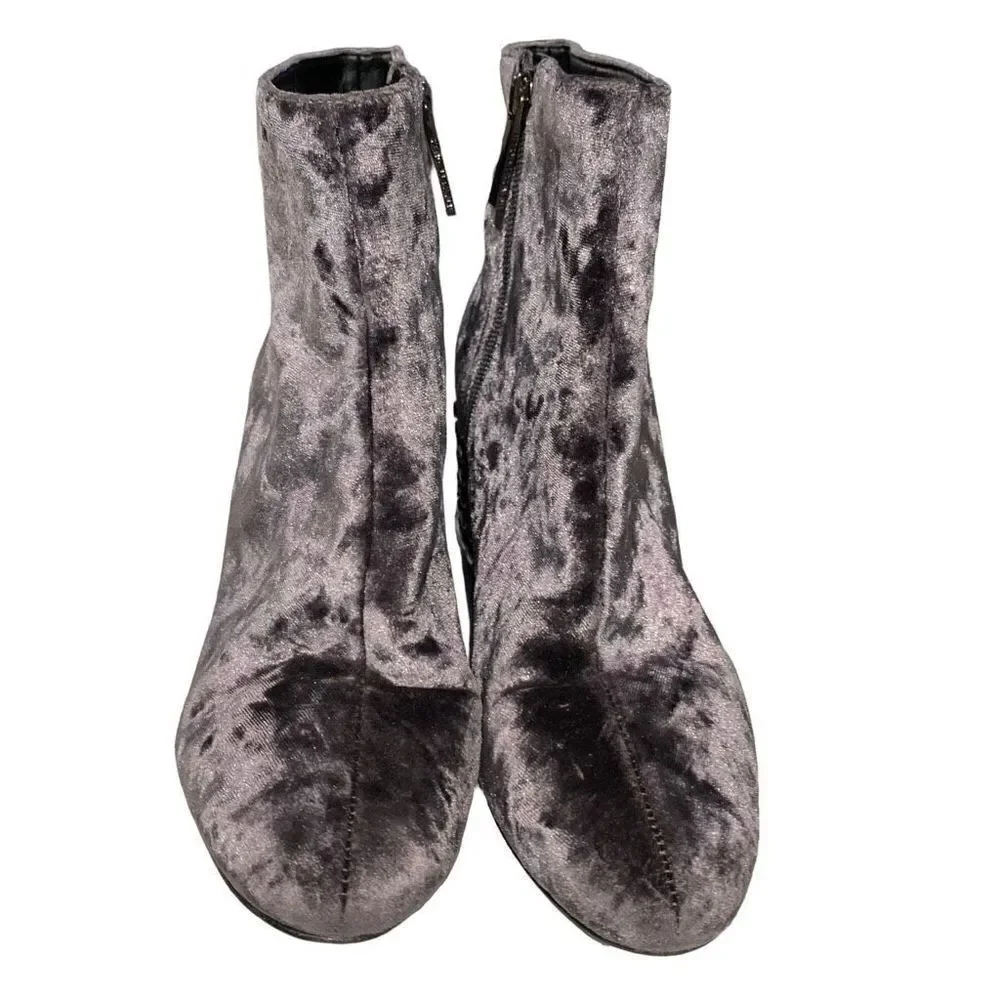 Kendall & Kylie‎ Velvet Gray Studded Heel Ankle Boot Zip Women’s 7-1/2M EUC